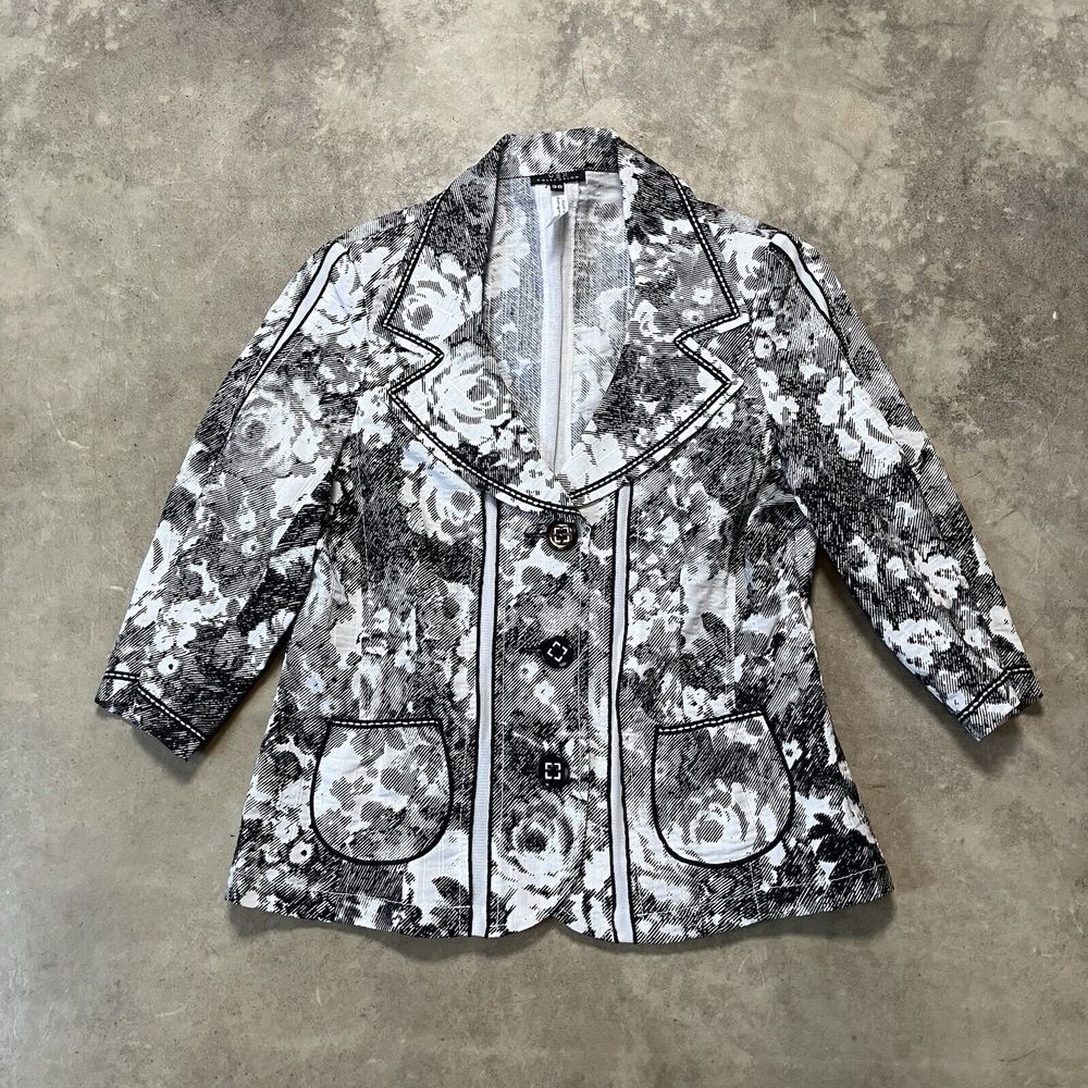 Vex Collection Suit Jacket Womens 38EU Large Floral Single Breasted Office